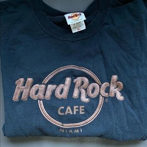 hard rock cafe miami tee ! lettering is leather !!